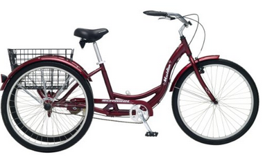 Schwinn Meridian Adult 26-Inch 3-Wheel Bike Red